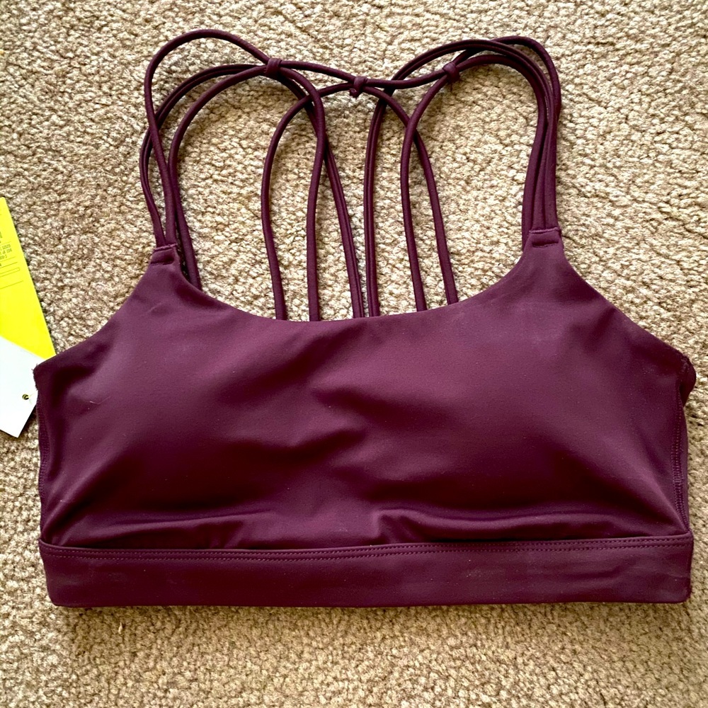Target burgundy strappy sport bra size small